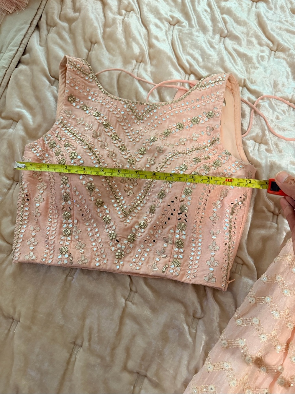 Blush Pink Embellished Lehenga Set size 0 - Picture 9 of 16